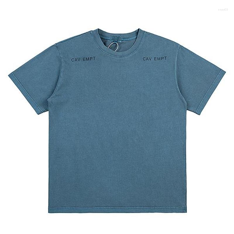 

Men' T Shirts 22SS Basic Style Ound Neck Batik Print Cavempt Shirt Men Women EU Size Cotton Top Tees Fashion Summer Berserk, Blue