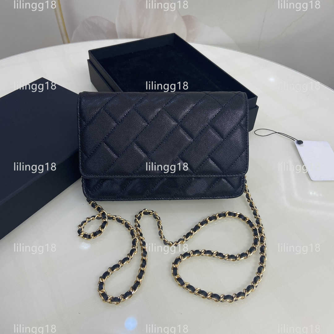 

CC Bag Wallets AAAAhigh quality famous brand handbag shoulder chain bag Plaid line wallet double letter solid buckle waist square str, Khaki gold chain