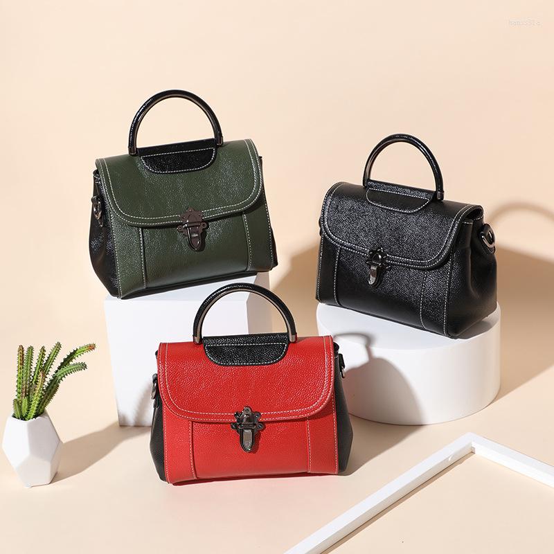 

Evening Bags High Quality Genuine Leather 2023 Single Shoulder Diagonal Cross Body Handbag Women, Black