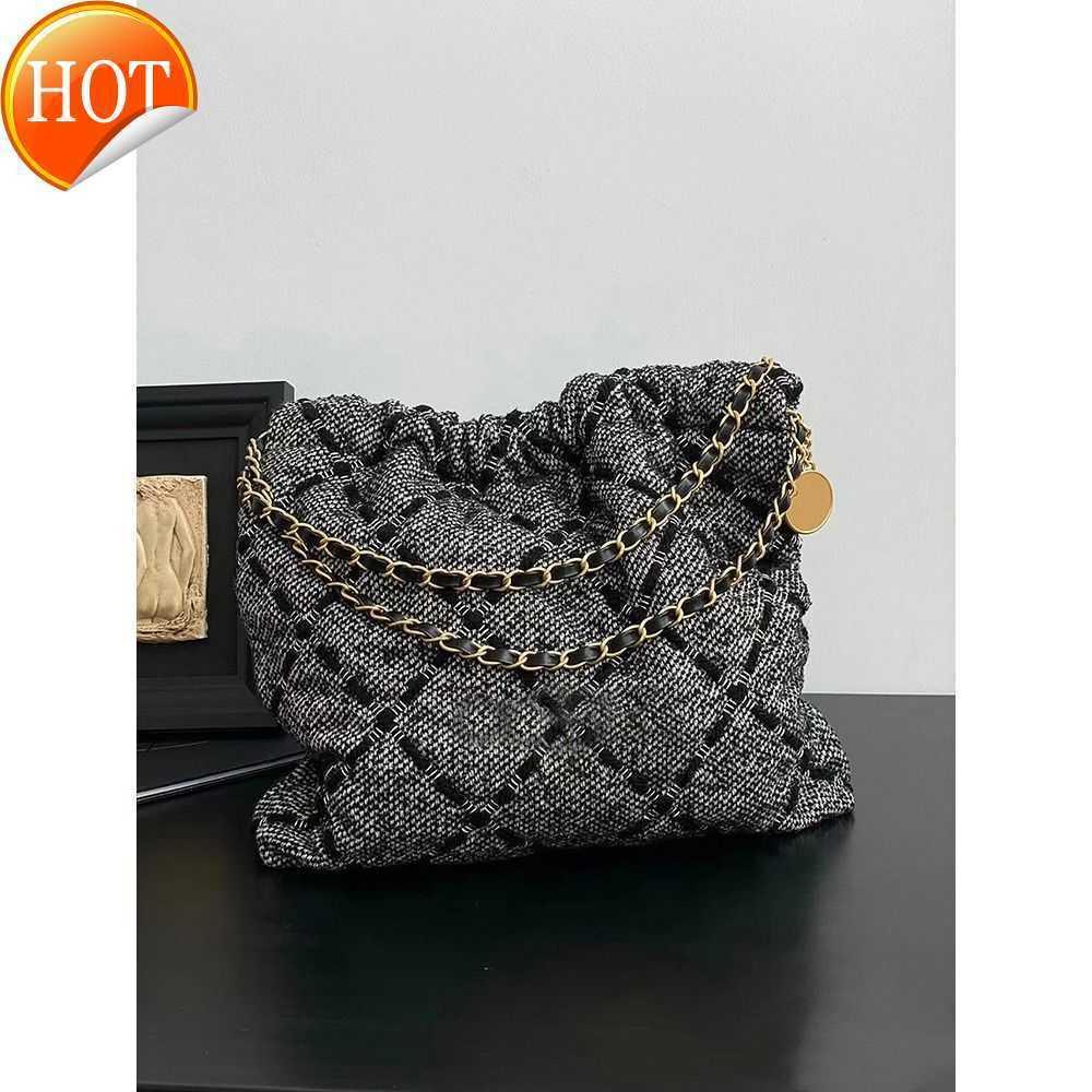 

Women's Luxury Designer Shoulder Bags 2023 Fashion Textured Fabric Chain Diamond Tote Bag Portable Large Capacity Tote Bag Factory Direct Sales, Gray