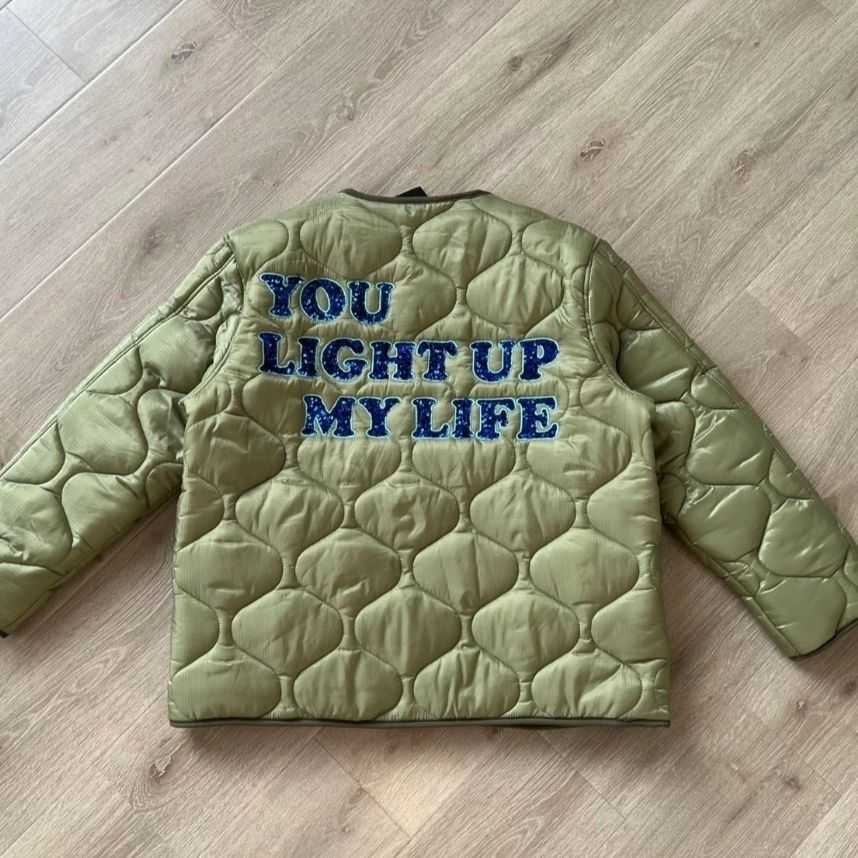 

Quilted Designer Back Jackets Trendy Same Galleryes Print Shining Denim Coat Cotton Galleries Jacket Dept Powder Liner for Men Women WGW5, Black