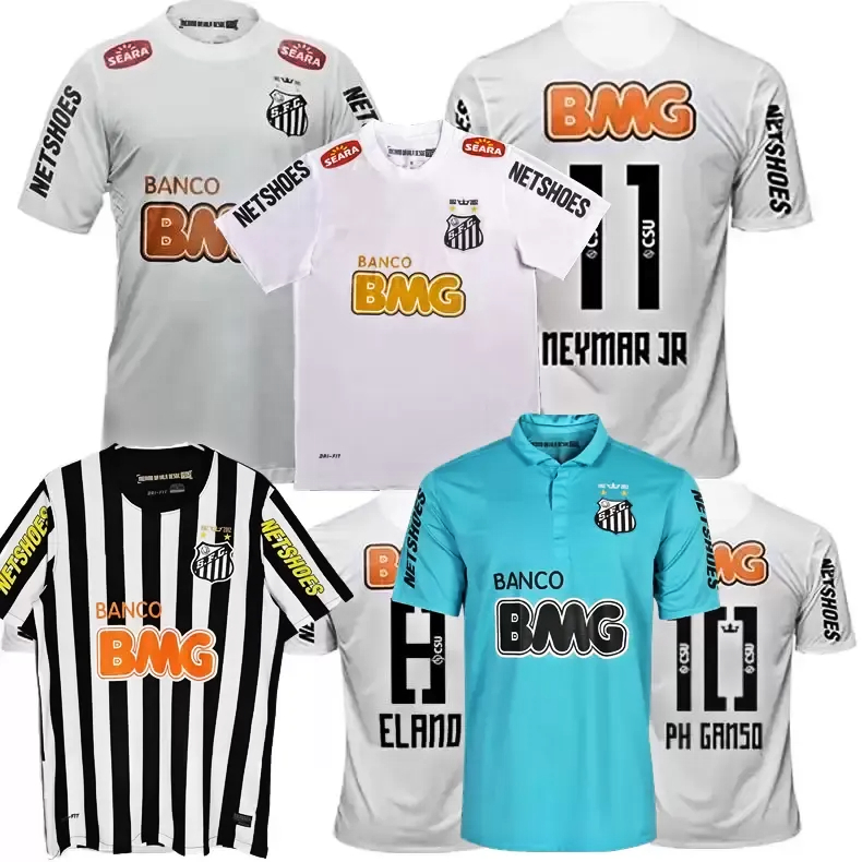 

1912 2011 2012 2013 Santos retro soccer jersey 11 12 13 NEYMAR JR Ganso Elano Borges Felipe Anderson vintage classic football shirts jersey, 11/12 home