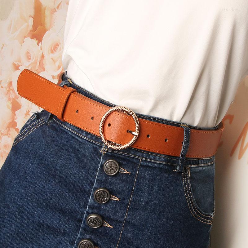 

Belts Summer Jeans Retro For Women PU Red Sexy Elastic Belt Women's Round Pattern Creative 2022 Fashion Clothes, Black