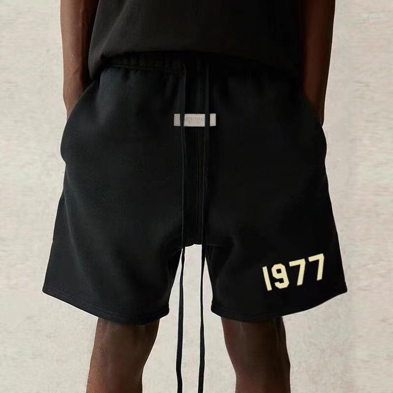 

Men's Shorts High Quality Straight American Fashion Brand Drawstring For Men And Women Summer Street Vibe Relaxed Sports Capris, Black