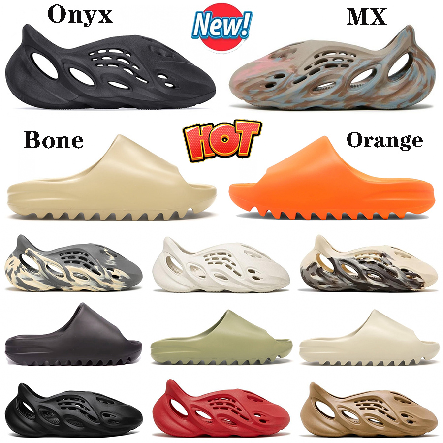 

Designer Slipper Men Women Foam RNR RNNR Onyx Runner Slide Sandals MX Moon Grey Black Sand Slippers Ochre Core Bone Resin Desert West Slides Shoes, Double boxes
