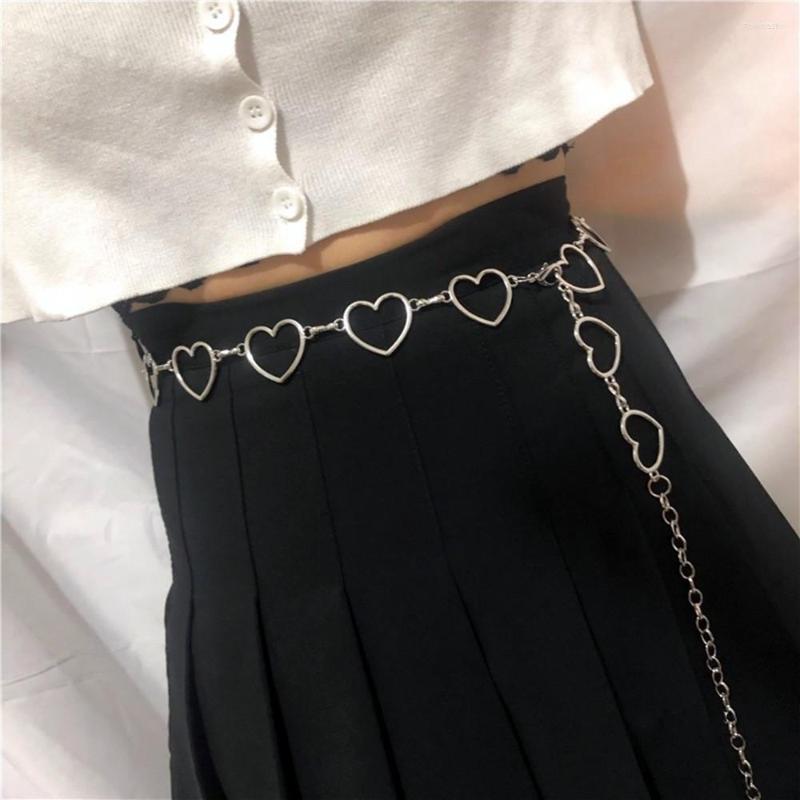 

Belts Ladies Designer Large Metal Peach Heart Body Waist Chain Fashion Dress Jeans Decoration Clothing Accessories For Women, Gold