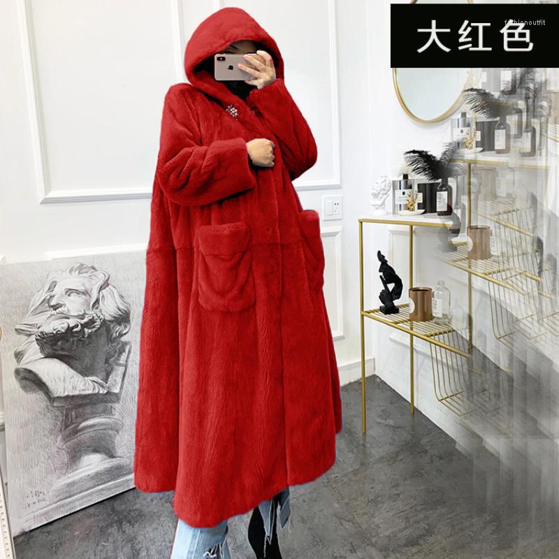 

Women' Fur Winter Coat Women Fluffy Jacket Natural Color Faux Long, Khaki