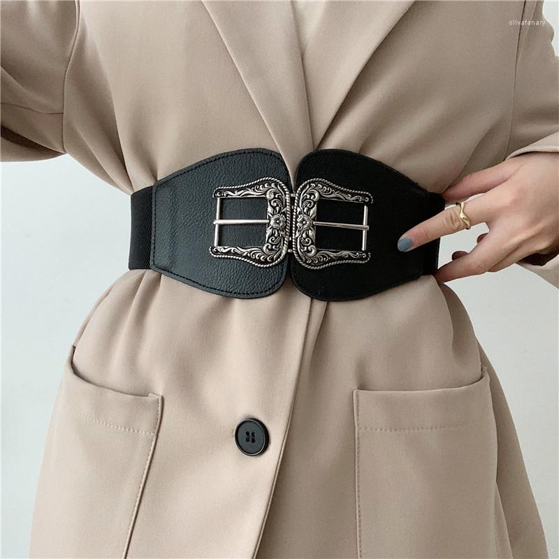 

Belts X6012 Lady Fashion Women's Decorative Hundred Matching Suits Coats Elastic Waist Bands Extra Wide Decorate, Black