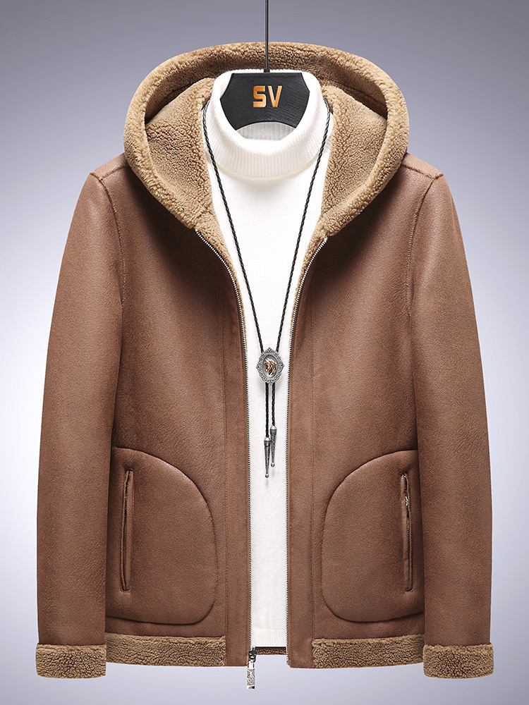 

Mens Down Parkas Reversible Winter Jacket Wam Parka Hooded Windbreaker Wool Coat Man Thick Fleece Thermal Plus Size 8XL 221206, Khaki