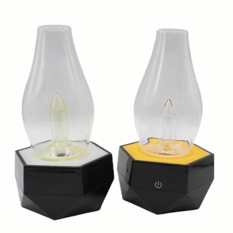

Bong Hookah set with light charging base vaporizer wax oil electric dab rigs water bongs Electronic atomizer USB glass device