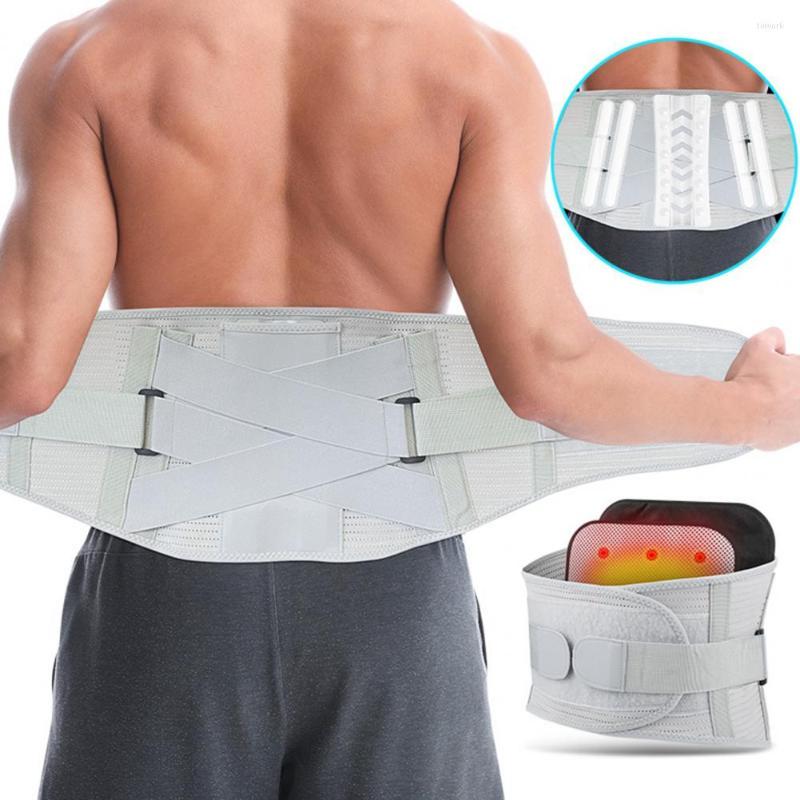 

Waist Support With Supportive Strip Heating Pad Fastener Tape Compression Protector Sports Exercise For, Grey