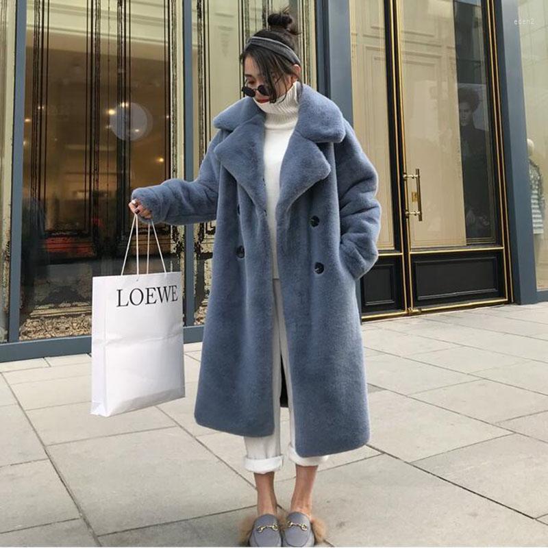 

Women' Fur Winter X-long Women Faux Coat Fluffy Furry Female Mink Jacket, Pink