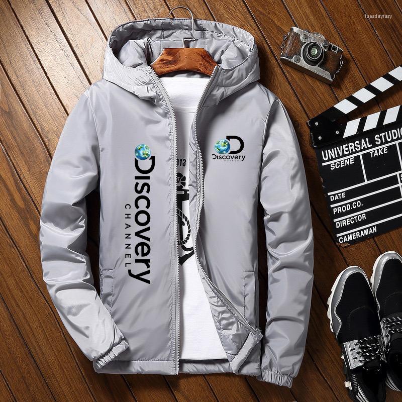 

Men's Jackets Men's Jacket Logo Printing Casual Long Sleeve Hooded Sweatshirt Thin Zipper Windbreaker, 02