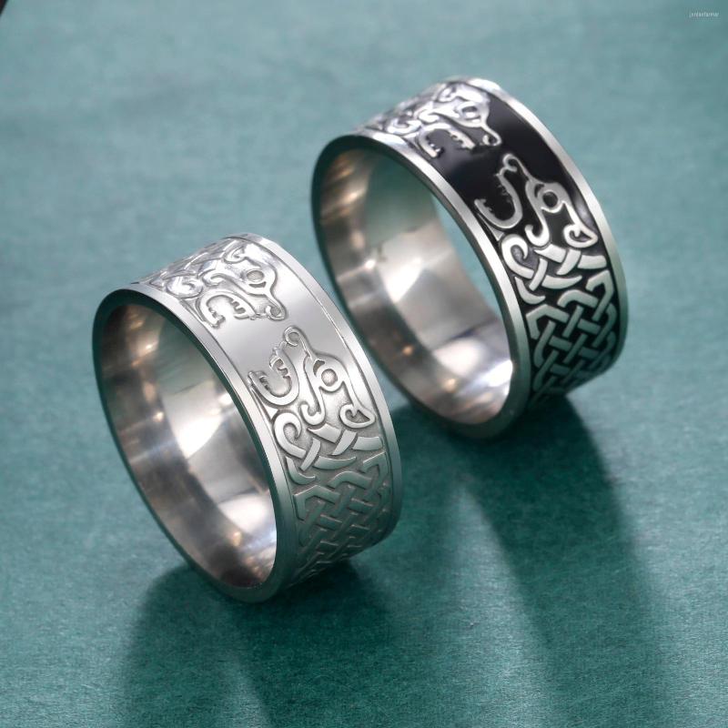 

Cluster Rings Dawapara Viking Nordic Mythology Giant Wolf Men Ring Defense Fashion Hip Hop Rock Unisex Finger Punk Gift
