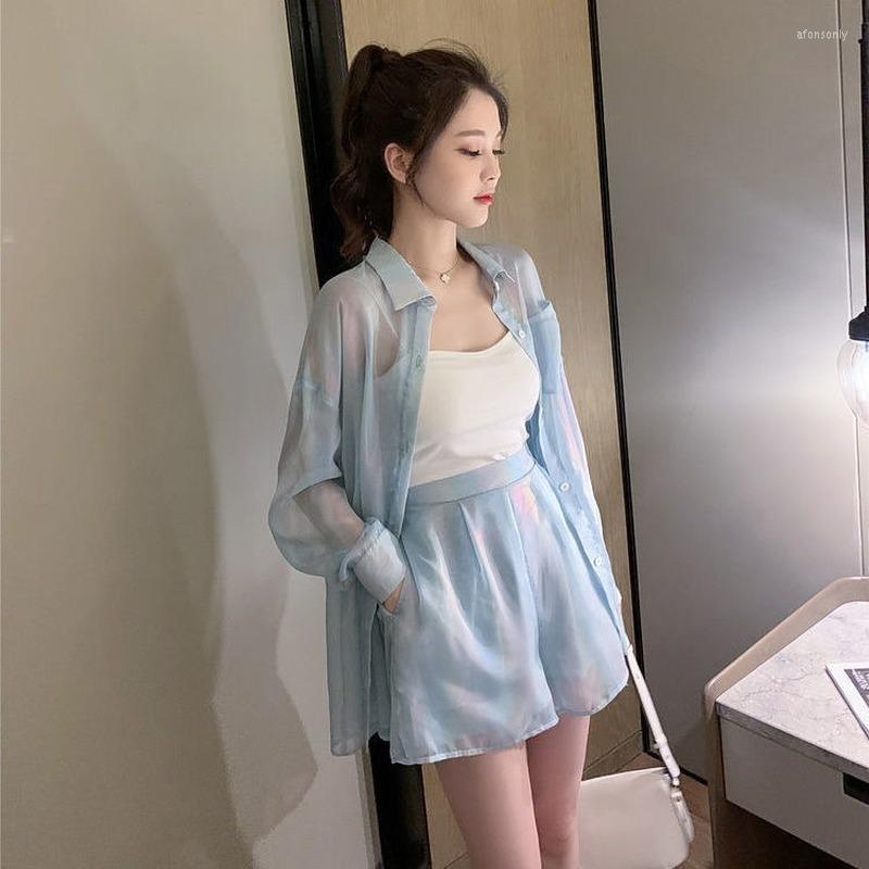 

Women' Tracksuits 2022 Summer Fashion Casual Women' Shorts Sets Short-sleeved T-shirt And Wide-leg Short Pants 2 Piece Set Outfits E43, Blue