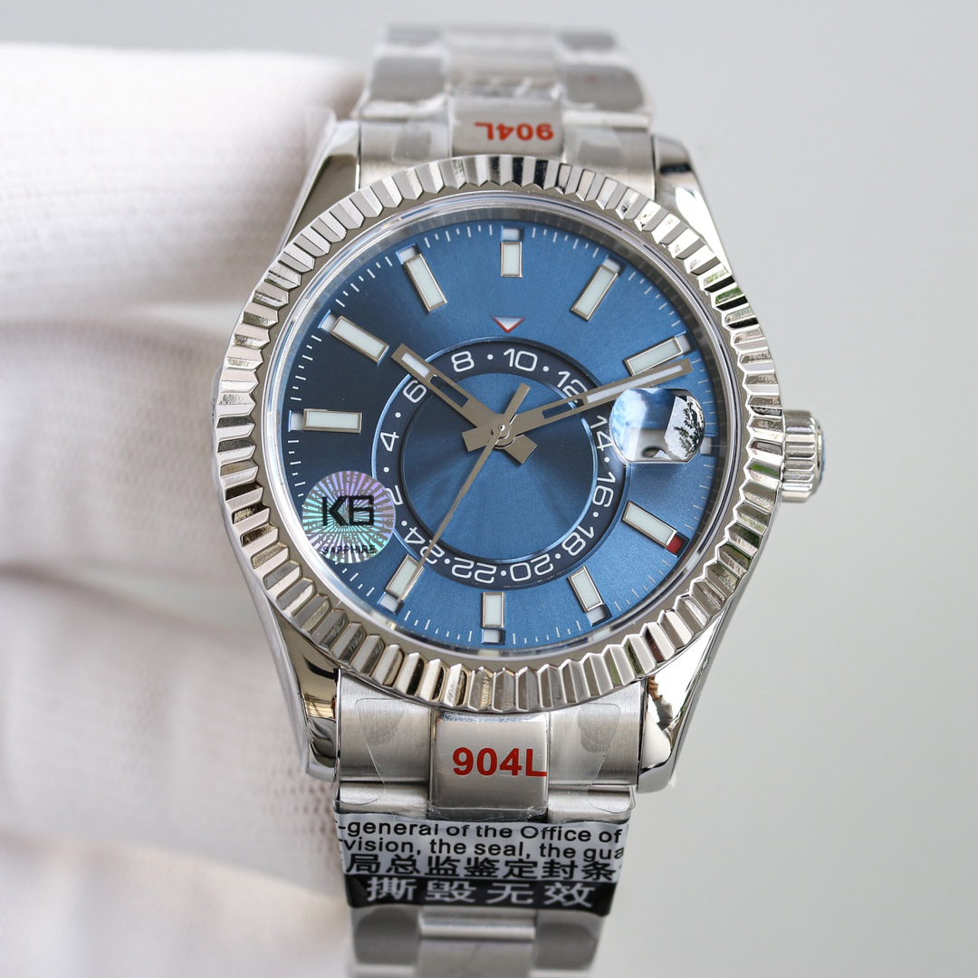 Men's watch sky bright blue round dial 42mm m326934 scratch resistant blue crystal waterproof stainless steel 904L Designer Montre De Luxe