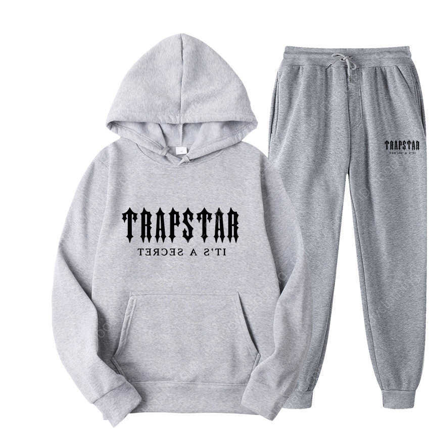 

Tracksuit New Trapstar Sweater Printed Sportswear for Men and Women Brushed Two-piece Casual Hoodie Set Batch, Orange