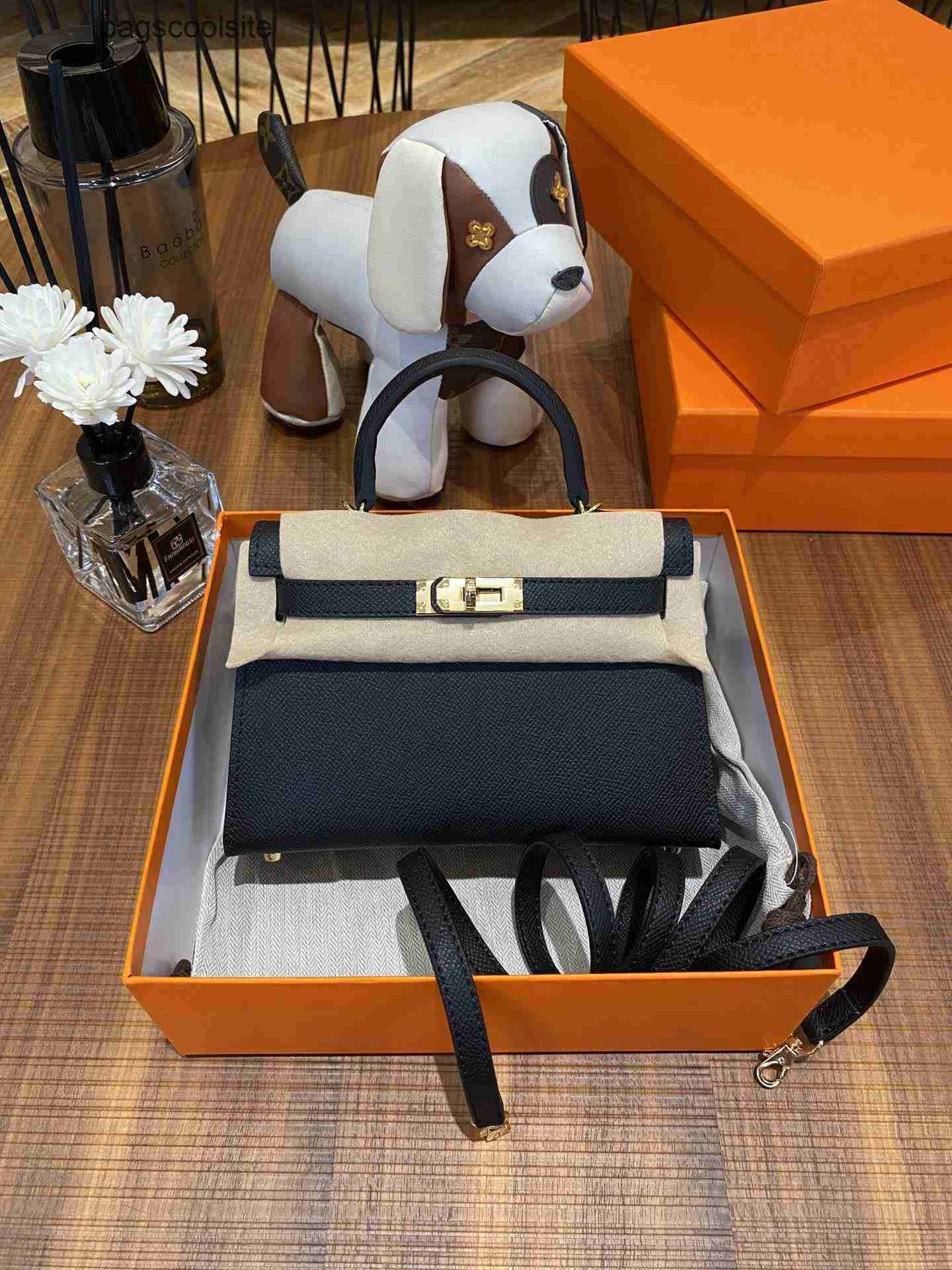 

Bag Kelliess Generation Print Designer 2023 Second Mini Palm Hermee Cowhide Women's Single Shoulder Portable Messenger Nuje, Golden brown gold