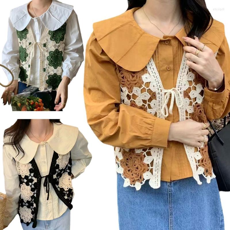 

Women's Vests Women's Lace Up Knit Waistcoat Fashion Sleeveless Cardigan Ladies Vest Tops Drop, Brown