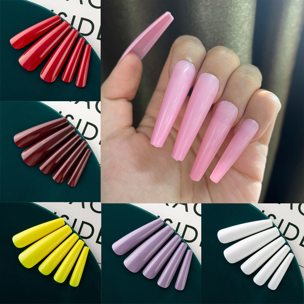 

Nail Practice Display 600Pcsopp Detachable Pink XXL Long Coffin False Nails Candy Colors Ballerina Coffin Fake Nails Full Cover Acrylic Nail Tips 221206