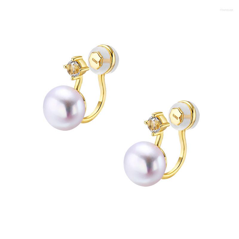 

Backs Earrings 925 Sterling Silver Freshwater Pearl Ear Clip For Women Without Piercing No Hole Cuff Luxury Wedding Brinco Jewelry