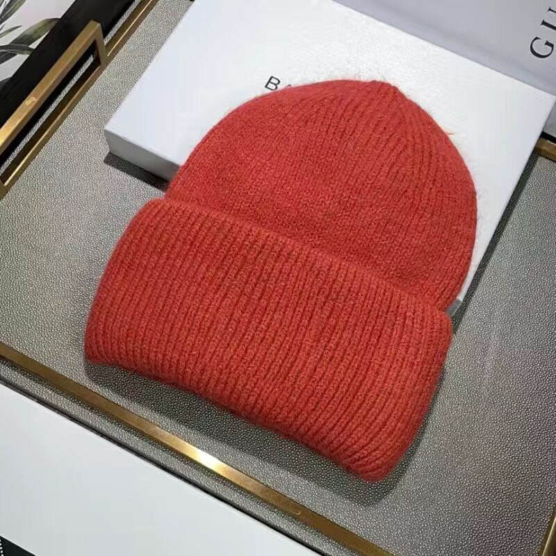 

2023 Men Winter Beanie Brand Warm Beanies European American Double-Layer Folded Knit Womens Woolen Hat, Color 3