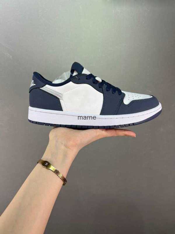 

With 1 Low Eric Koston Basketball Shoes Men Women Midnight Navy White Metallic Silver 1s Sneaker