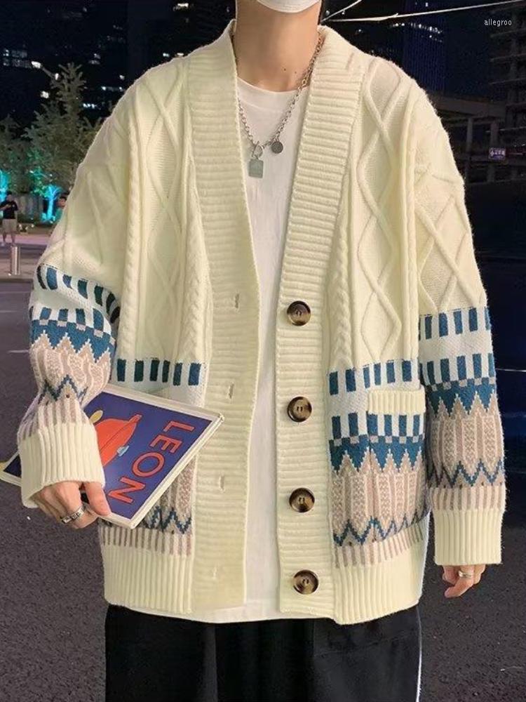 

Men's Sweaters KniSweater Coats Male Cardigans 2023 In Spring Autumn Casual Loose Versatile Tops High Quality Trend Men's Clothing, Beige