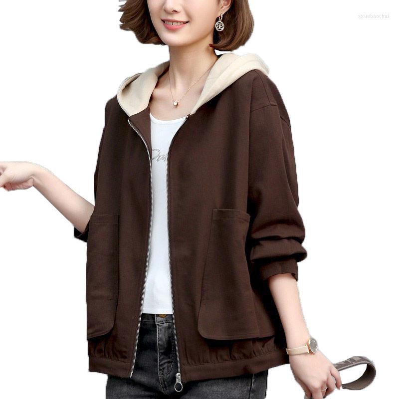 

Women's Jackets Women Jacket Outerwear 2022 Spring Autumn Loose Fashion Casual 4XL Summer Coat Tops Female Hooded Coats, Red