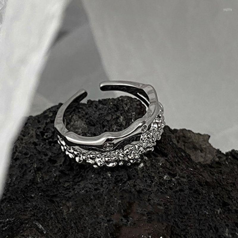

Wedding Rings Surflove Irregular Double Layer Zircon Opening Adjustable Chunky Cool Fashion For Teens Designer Gothic Accessories