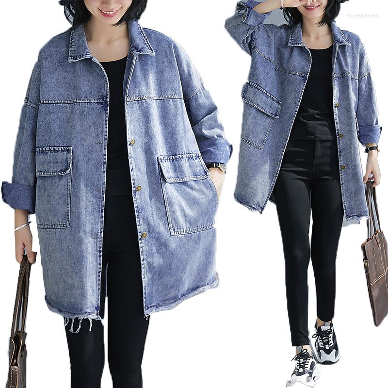 

Women's Jackets Blue Denim Jacket Women Spring Autumn Jeans Coat Casual Harajuku Streetwear Female Vintage Outerwear