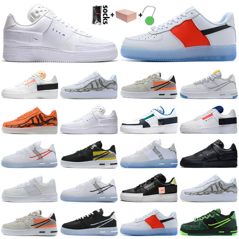 

Women Mens Forecelow Designer Casual Shoes White Black Skeleton Orange Purple Paisley MCA University Blue Chlorophyll Light Bone Platform Sneakers, Color 1