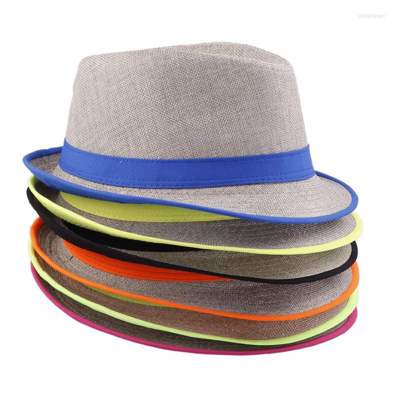 

Berets 15 Color Fashion Womem Men Summer Fedora Hat Beach Panama Linen Candy, Black