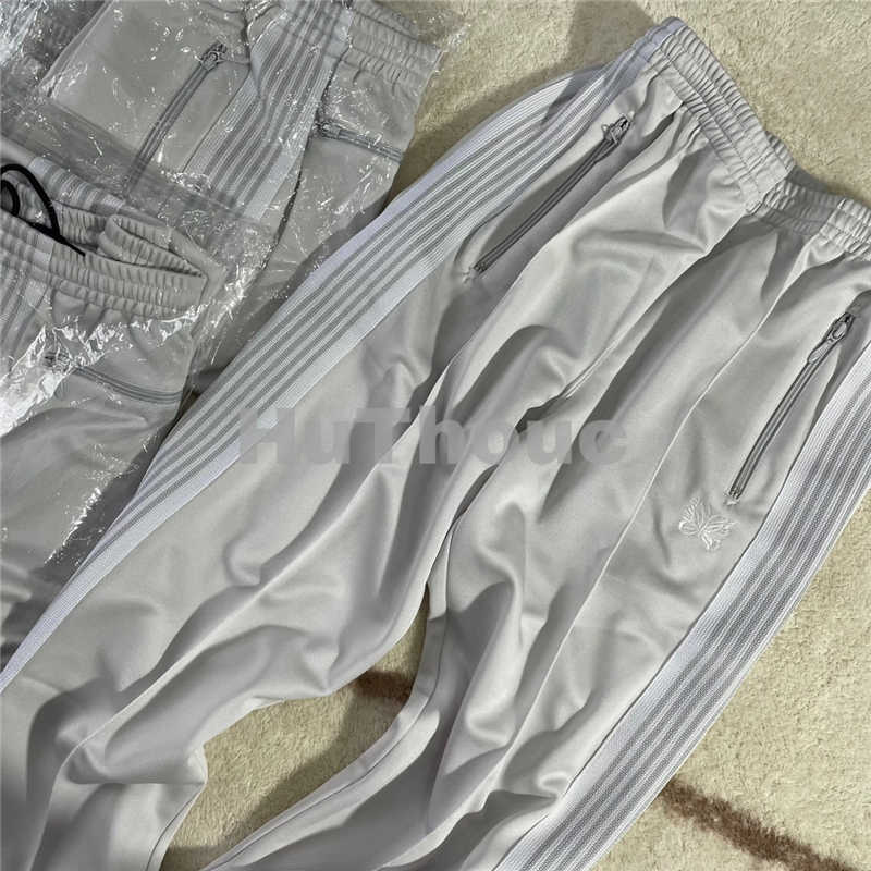 

Men's Pants White Stripe Needles Sweatpants Men Women 1 1 High Quality Embroidered Butterfly AWGE Needles Track Pants T221206