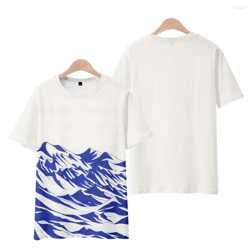 

Men's T Shirts Fashion Mountains Printed Men Women Round Neck Short Sleeve T-Shirt Versatile Hip Hop Top Tees Casual Streetwear, Style 1