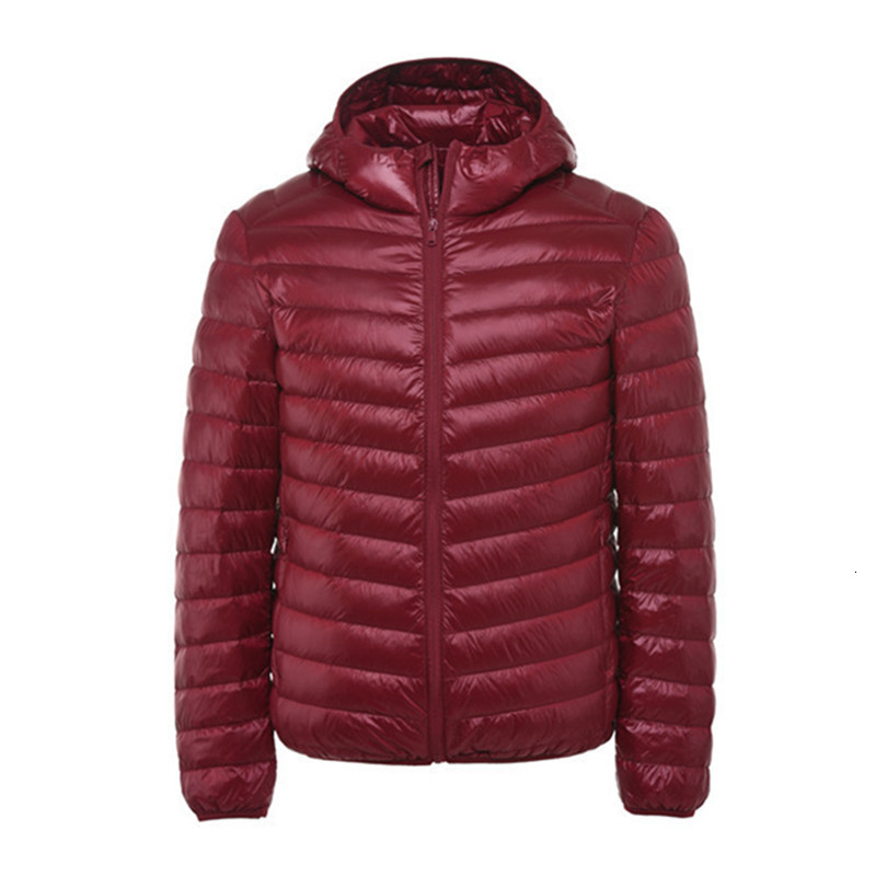 

Men's Down Parkas Fashion Boutique Solid Color Warm Mens Casual Hooded White Duck Jacket / Thin and Light Coats 221206, Red