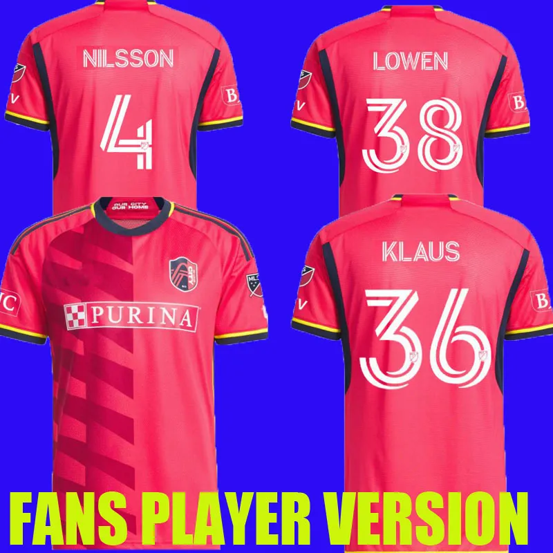

MLS 2023 St. L ouis City SOCCER JERSEYS NEW 2022 st Louis''RED' SC NILSSON 4 KLAUSS 36 NELSON GIOACCHINI VASSILEV BELL PIDRO FOOTBALL SHIRT home player version fan jersey