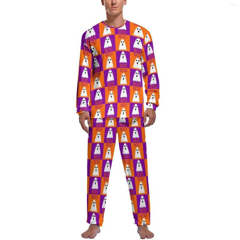 

Men' Sleepwear Halloween Print Pajamas Boo Ghost Man Long-Sleeve Lovely Pajama Sets 2 Piece Sleep Autumn Graphic Nightwear Birthday Gift, Style-5