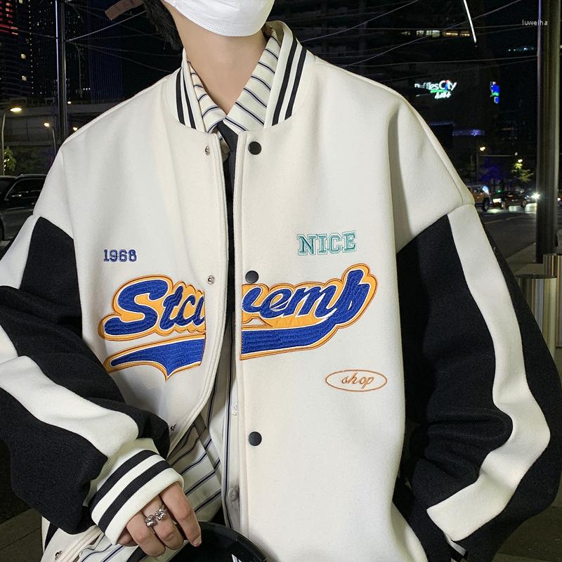 

Men's Jackets 2022 Spring And Autumn Bomber Jacket Men Streetwear Baseball Varsity, Beige