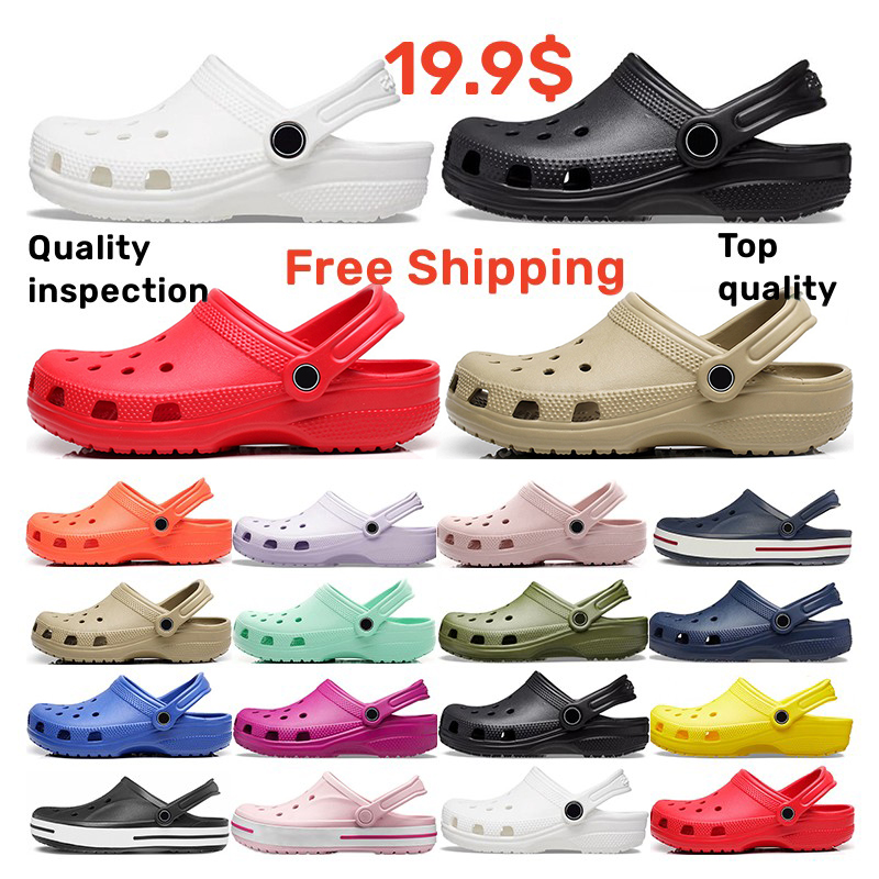 

Freeshippings Croc Clog designer Sandals slippers slides Buckle classic mens triple black white red Khaki pink Waterproof Shoes Nursing Hospital womens size 36-45, 11
