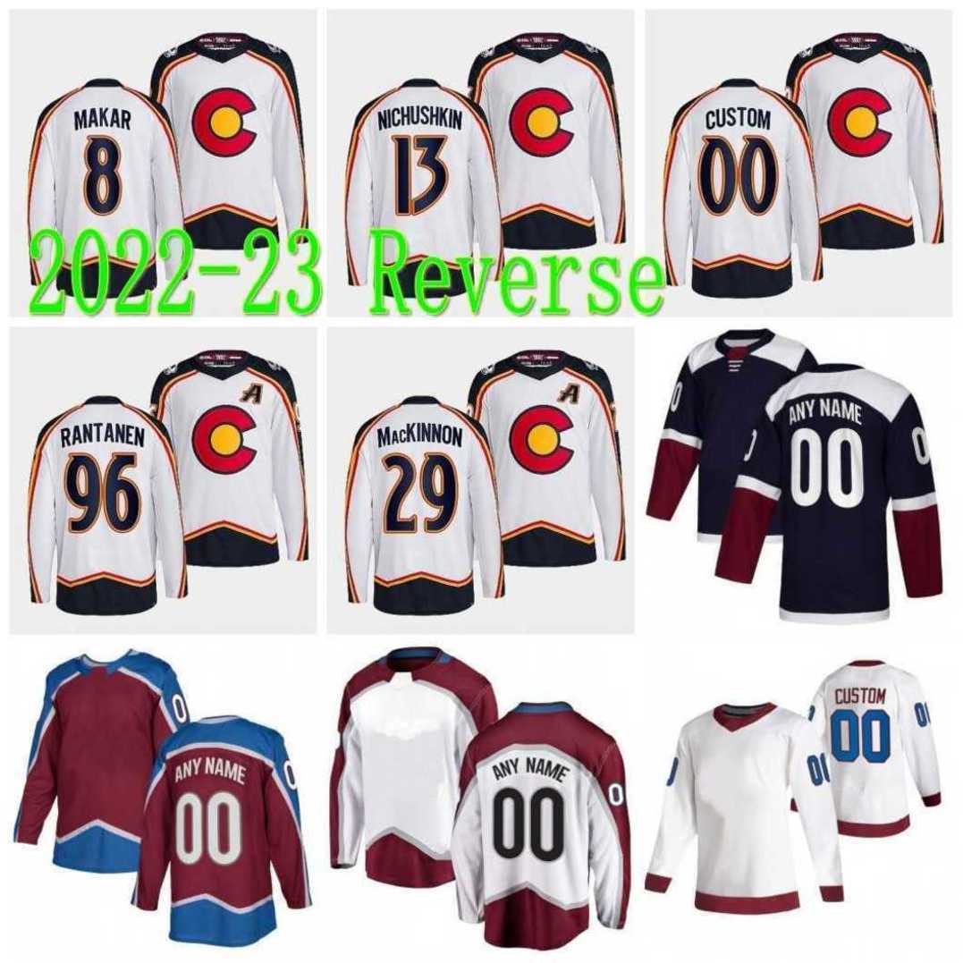 

Colorado Avalanche Cale Makar Jerseys 2022 Stanley Cup Champions Valeri Nichushkin Nathan MacKinnon Darcy Kuemper Nazem Kadri Gabriel Landeskog Mikko Rantanen, Men