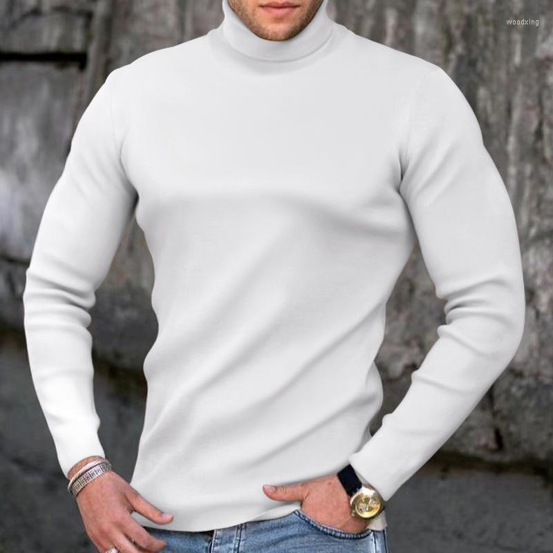 

Men's Sweaters Men's High Collar Solid Color Pullover Long Sleeve Spring Autumn Winter Stretch Bottom Knitwear, Black