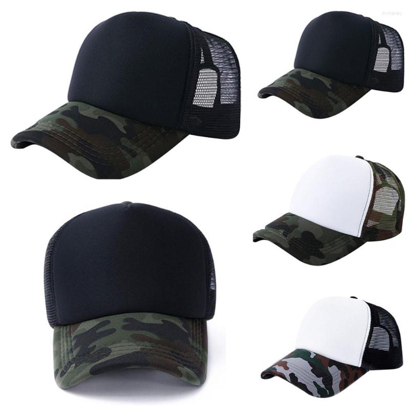 

Ball Caps Baseball Full Cap Unisex Camouflage Mesh Hat Blank Visor Article 15, White