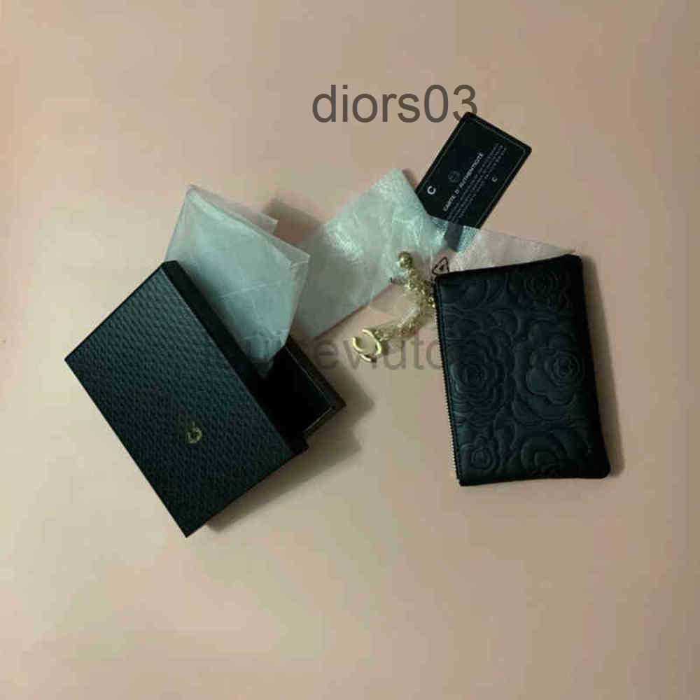 

Channel Bag Leather Handbag Wallet Casual Fashion Womens Mens Lovers Small Camellia Zipper Zero Mini Wallet Card Bag No Box L5.7in H3.7in, Only camellia zipper bag