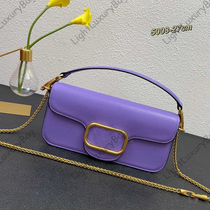 

Women Bag Shoulder Bags Chain Real Leather Cross-body Metal V LOGO Imported Cowhide Fashion Clasp Crossbody Square Bag 221206, Gold