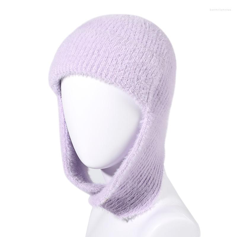 

Berets Autumn Winter Thick Warm Ear Protection Caps Men Cotton Pullover Cap Fashion Women Cycling Skiing Beanie Outdoor Windproof Hats, Dark blue 2