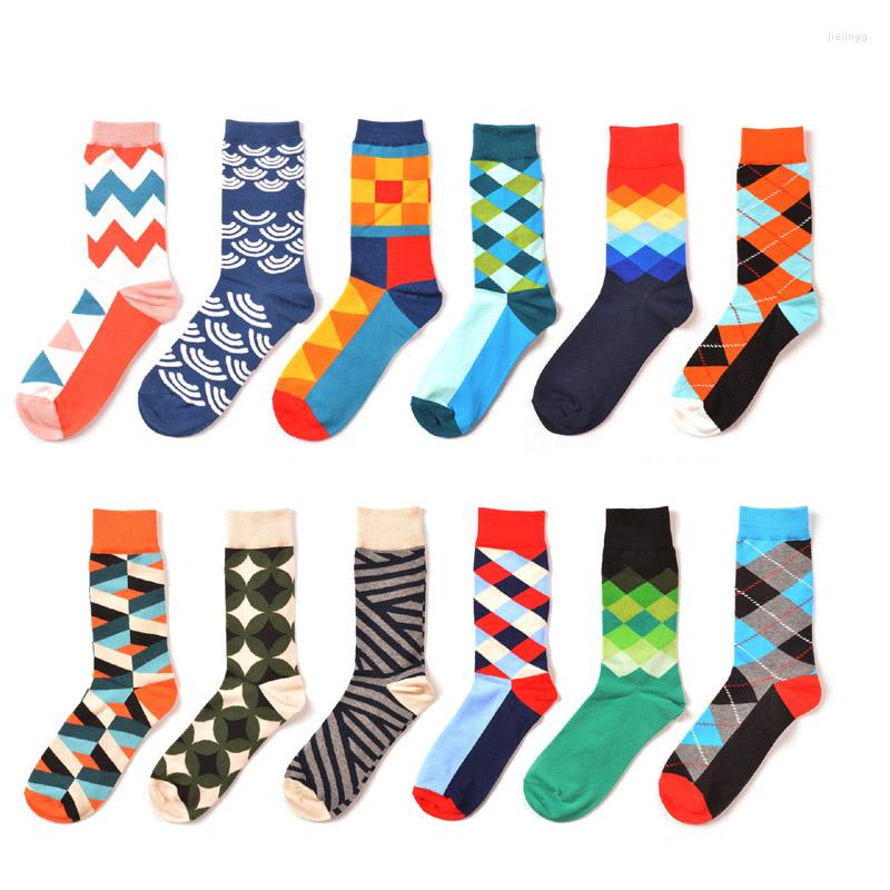 

Men's Socks 1 Pairs Men European American Personality Tide Brand Cotton Sock Happy Funny Spring Autumn, Random delivery