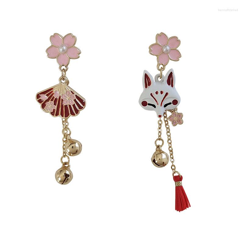 

Dangle Earrings 6 Pair /lot Fashion Jewelry Metal Enamel Fan Tassel Long Earring For Women