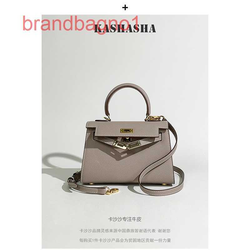 

Herme Kely Designer Bags for Women online store Genuine leather bag mini second generation advanced sense 2022 new texture portabl, Elephant grey - 22cm17