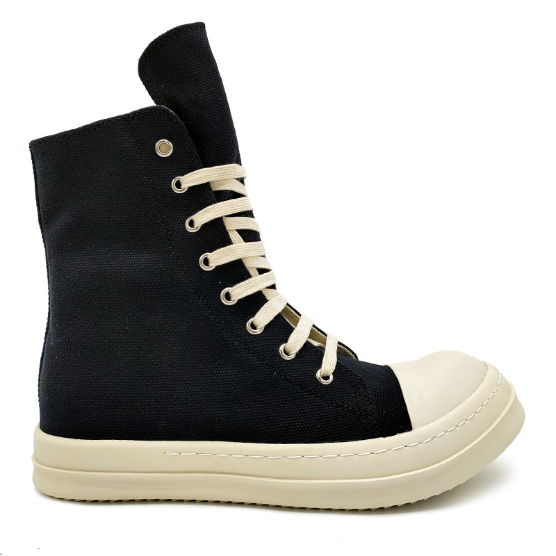 

Rick Men's Canvas Shoes High Top Wax Top RO Owens Women's Casual Sneakers, Toe canvas